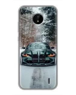 Чохол для Nokia C20 Plus з картинкою «BMW у зимовому лісі»