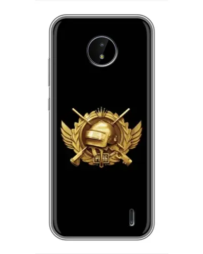 Чехол для Nokia C20 Plus с картинкой «PUBG — оранжевый градиент»