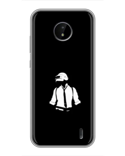Чехол для Nokia C20 Plus с картинкой «PUBG — белый шлем»