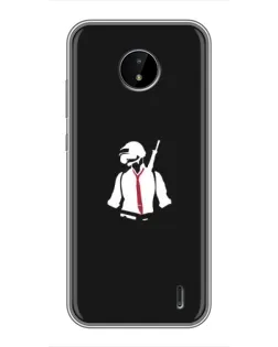 Чехол для Nokia C20 Plus с картинкой «PUBG — силуэт воина»