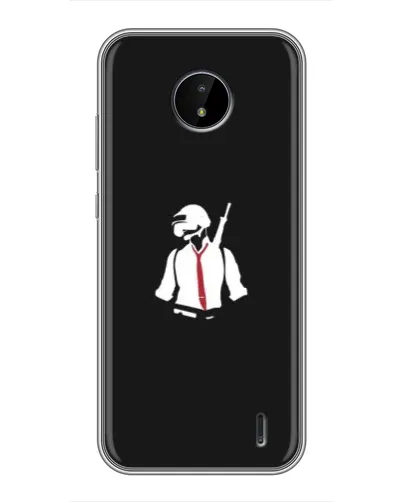 Чехол для Nokia C20 Plus с картинкой «PUBG — силуэт воина»