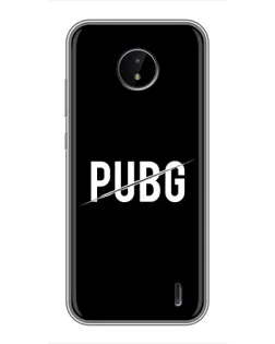 Чехол для Nokia C20 Plus с картинкой «PUBG — белый логотип»
