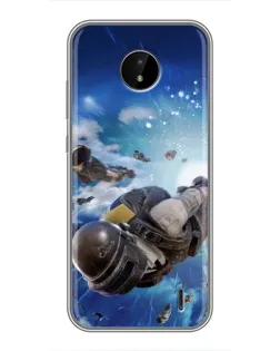 Чехол для Nokia C20 Plus с картинкой «Десант PUBG — прыжок»