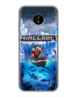 Чехол для Nokia C20 Plus с картинкой «Minecraft ледяной мир»