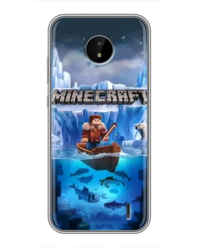 Чехол для Nokia C20 Plus с картинкой «Minecraft ледяной мир»