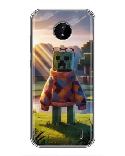 Чехол для Nokia C20 Plus с картинкой «Крипер в свитере»