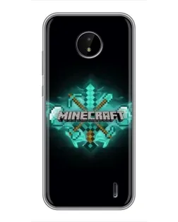 Чехол для Nokia C20 Plus с картинкой «Minecraft Diamond лого»