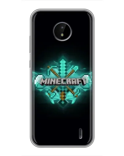 Чехол для Nokia C20 Plus с картинкой «Minecraft Diamond лого»