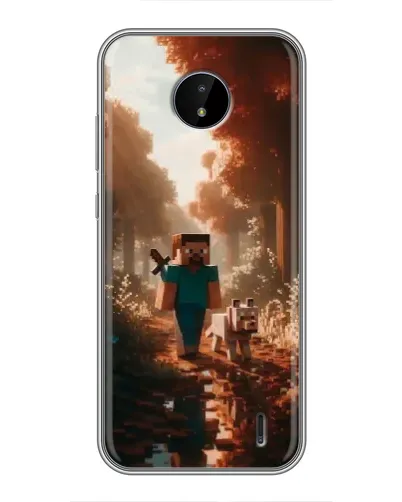 Чехол для Nokia C20 Plus с картинкой «Стив в лесу»