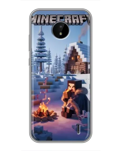 Чехол для Nokia C20 Plus с картинкой «Зимний Minecraft»