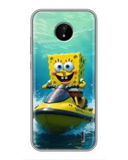 Чохол для Nokia C20 Plus з картинкою «Спанч Боб на гідроциклі»