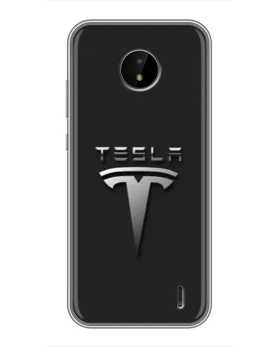 Чохол для Nokia C20 Plus з картинкою «Сталевий логотип Tesla»