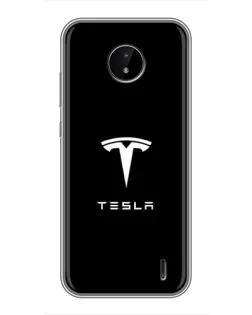 Чохол для Nokia C20 Plus з картинкою «Tesla White Logo»