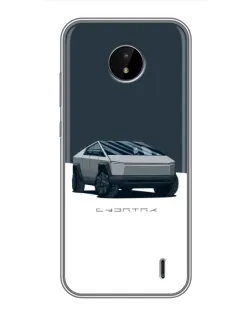 Чохол для Nokia C20 Plus з картинкою «Сріблястий Cybertruck Tesla»