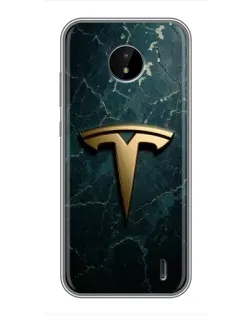 Чохол для Nokia C20 Plus з картинкою «Мармурова Tesla Gold»