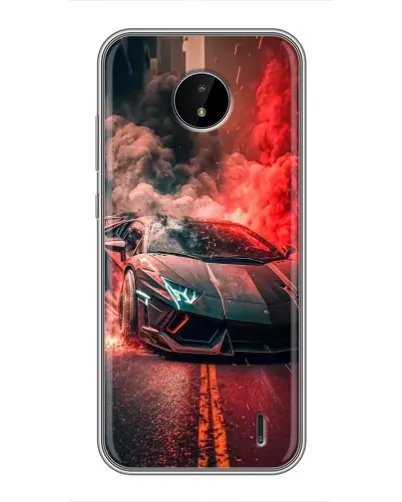 Чохол для Nokia C20 Plus з картинкою «Lamborghini червоний дим»