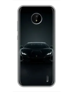 Чохол для Nokia C20 Plus з картинкою «Чорний Lamborghini Aventador»
