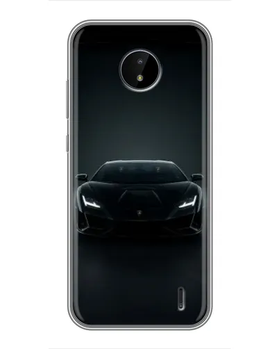 Чохол для Nokia C20 Plus з картинкою «Чорний Lamborghini Aventador»
