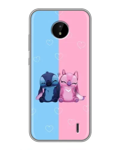 Чехол для Nokia C20 Plus с картинкой «Stitch и Angel Love»