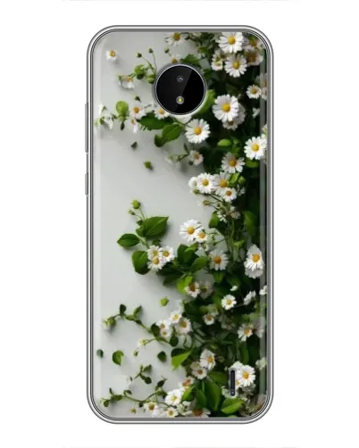 Чохол для Nokia C20 Plus з картинкою «Гілка дрібних білих квітів»