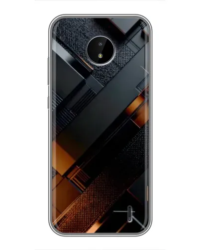 Чохол для Nokia C20 Plus з картинкою «Чорні геометричні блоки»