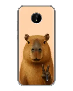 Чехол для Nokia C20 Plus с картинкой «Капибара виктория»
