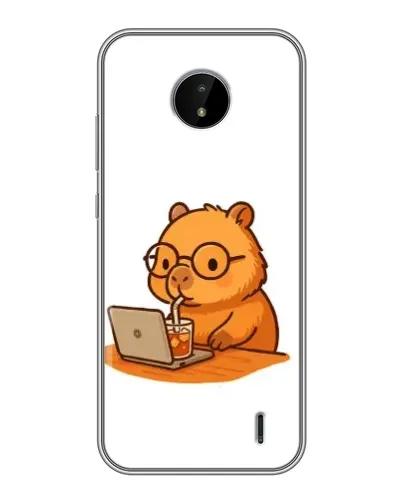 Чехол для Nokia C20 Plus с картинкой «Капибара с ноутбуком» Чехол для Nokia C20 Plus с картинкой «Капибара с ноутбуком»