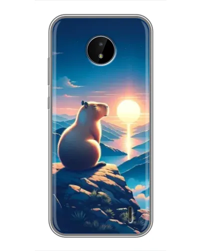 Чехол для Nokia C20 Plus с картинкой «Закат солнца с капибарой» Чехол для Nokia C20 Plus с картинкой «Закат солнца с капибарой»