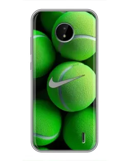 Чохол для Nokia C20 з картинкою «Тенісні м'ячі Найк»
