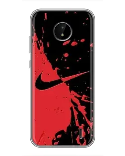 Чохол для Nokia C20 з картинкою «Червоні бризки Nike»