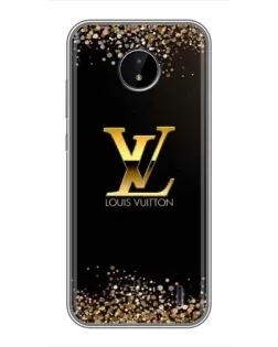Чехол для Nokia C20 с картинкой «LV — золотые искры»