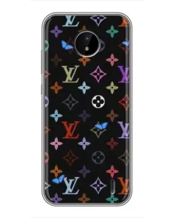 Чехол для Nokia C20 с картинкой «Цветная монограмма LV»