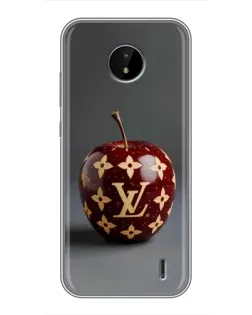 Чехол для Nokia C20 с картинкой «Красное яблоко LV»