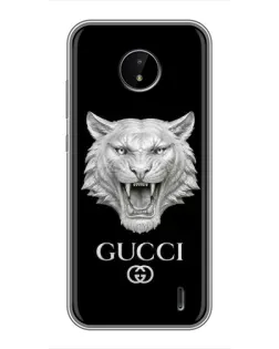 Чехол для Nokia C20 с картинкой «Gucci — серебряный лев»
