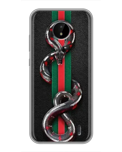 Чехол для Nokia C20 с картинкой «Gucci — змея на полосе» Чехол для Nokia C20 с картинкой «Gucci — змея на полосе»