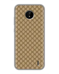 Чехол для Nokia C20 с картинкой «Gucci — классический беж»