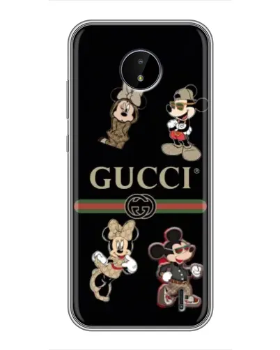 Чехол для Nokia C20 с картинкой «Gucci — герои Disney и монограмма» Чехол для Nokia C20 с картинкой «Gucci — герои Disney и монограмма»