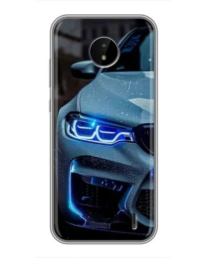 Чохол для Nokia C20 з картинкою «Погляд BMW з синіми фарами»