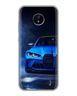 Чохол для Nokia C20 з картинкою «Блакитна BMW M4»