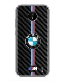 Чохол для Nokia C20 з картинкою «Емблема BMW та карбон»