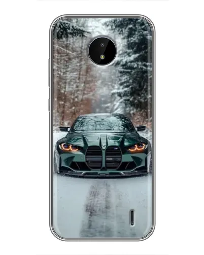 Чохол для Nokia C20 з картинкою «BMW у зимовому лісі»