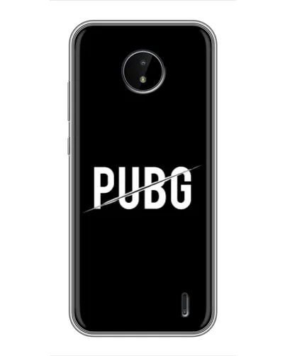 Чехол для Nokia C20 с картинкой «PUBG — белый логотип»