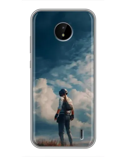 Чехол для Nokia C20 с картинкой «Герой PUBG на скале»