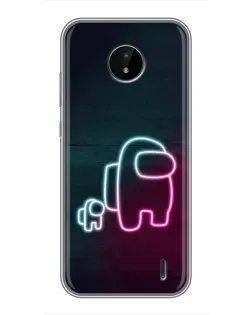 Чохол для Nokia C20 з картинкою «Among Us неон-арт»