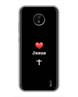 Чехол для Nokia C20 с картинкой «Сердце - Jesus»