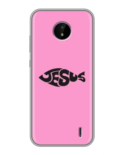 Чехол для Nokia C20 с картинкой «Розовый символ  Jesus»
