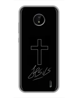 Чехол для Nokia C20 с картинкой «Графический крест Jesus»