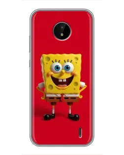 Чохол для Nokia C20 з картинкою «Спанч Боб на червоному»