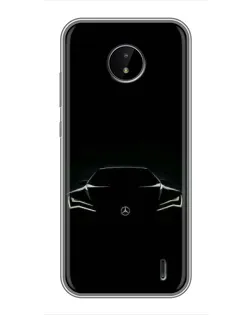 Чехол для Nokia C20 с картинкой «Mercedes — силуэт авто» Чехол для Nokia C20 с картинкой «Mercedes — силуэт авто»