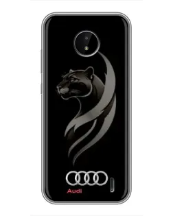 Чехол для Nokia C20 с картинкой «Графика — пантера и Audi»